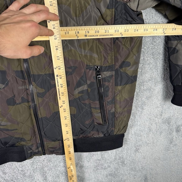 Calvin Klein Jacket Mens Large Quilted Bomber Full Zip Camouflage Streetwear - Picture 4 of 11